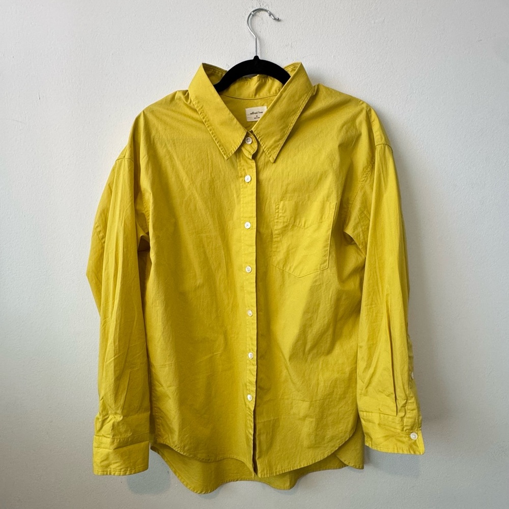 Wilfred Bright Yellow Relaxed Button Down Shirt XS 100% Cotton